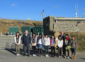 Japanese students from the Kamaishi Super Science School on a visit to EMEC’s wave test site facilities at Billia Croo, Stromness. The students are pictured with Ian Johnstone and Yuka Johnston from Aquatera, along with Neil Kermode from EMEC.